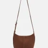 Leder-Umhängetasche "Demi" in Hellbraun - (B)19 x (H)20 x (T)10 cm