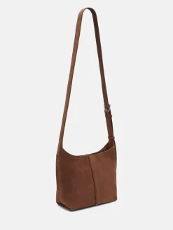 Leder-Umhängetasche "Demi" in Hellbraun - (B)19 x (H)20 x (T)10 cm