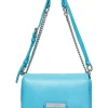 Leder-Umhängetasche in Hellblau - (B)21 x (H)14 x (T)6 cm