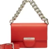 Leder-Umhängetasche in Rot - (B)24,5 x (H)12,5 x (T)17 cm