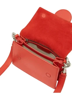 Leder-Umhängetasche in Rot - (B)24,5 x (H)12,5 x (T)17 cm