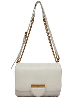 Leder-Umhängetasche in Weiß - (B)21 x (H)14 x (T)6 cm