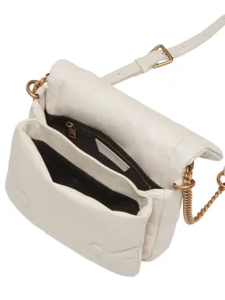 Leder-Umhängetasche in Weiß - (B)21 x (H)14 x (T)6 cm
