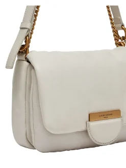 Leder-Umhängetasche in Weiß - (B)21 x (H)14 x (T)6 cm