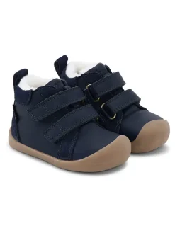Leder-Winterboots "Bloom" in Dunkelblau