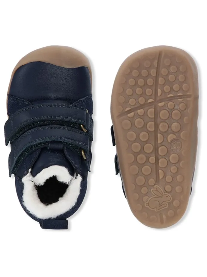 Leder-Winterboots "Bloom" in Dunkelblau