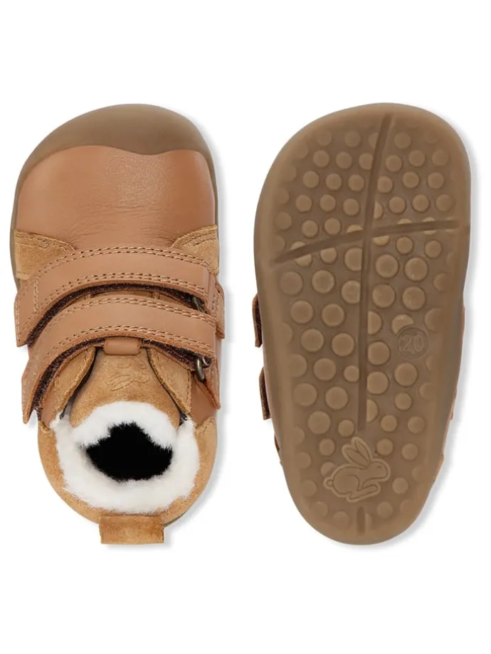 Leder-Winterboots "Bloom" in Hellbraun