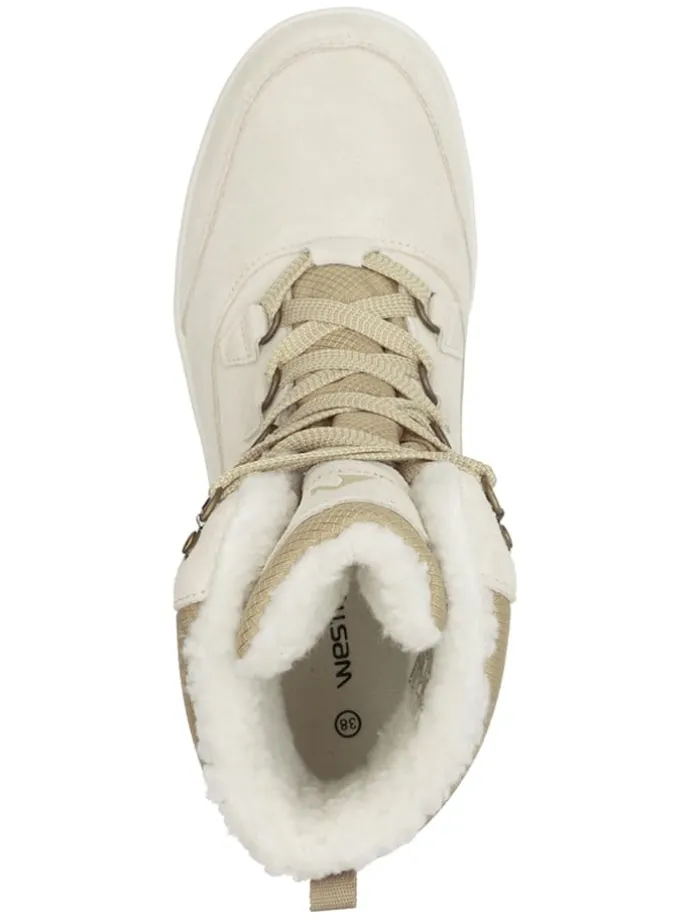 Leder-Winterboots "Eldfjall" in Beige