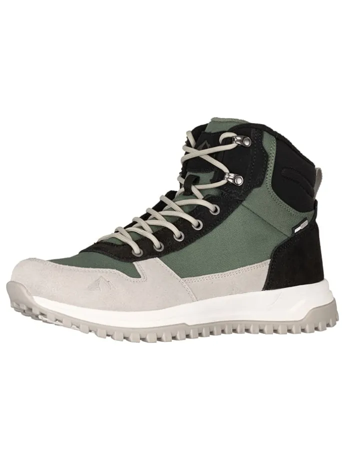 Leder-Winterboots "Eldfjall" in Grau/ Grün