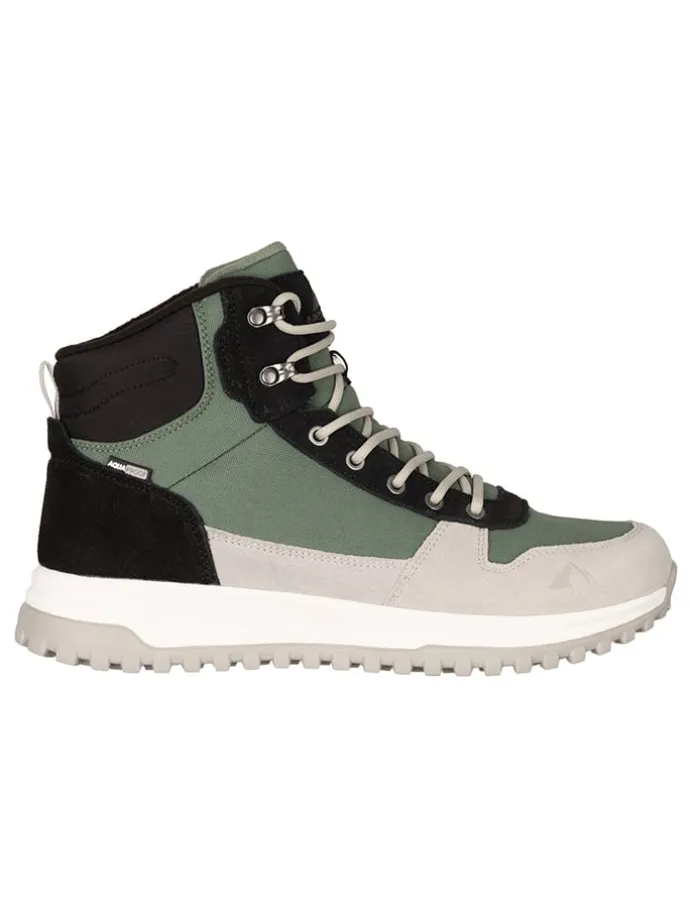 Leder-Winterboots "Eldfjall" in Grau/ Grün