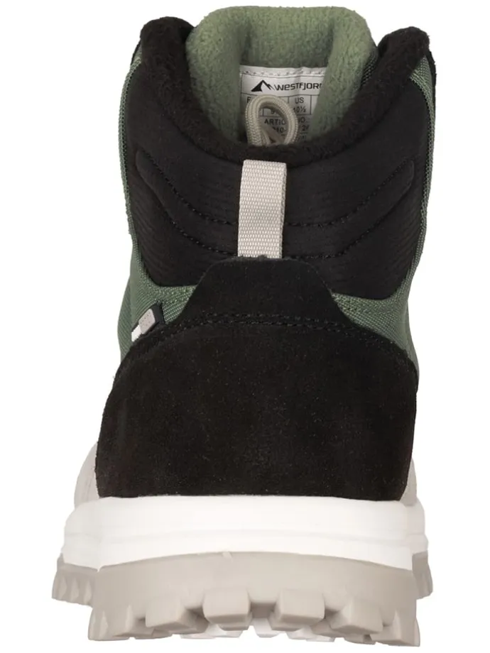 Leder-Winterboots "Eldfjall" in Grau/ Grün