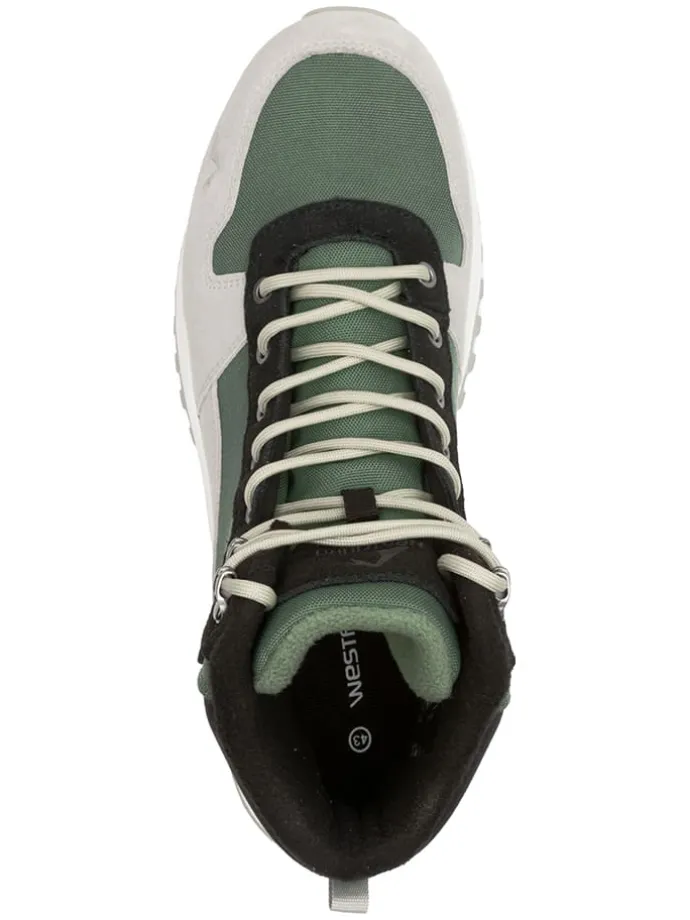Leder-Winterboots "Eldfjall" in Grau/ Grün