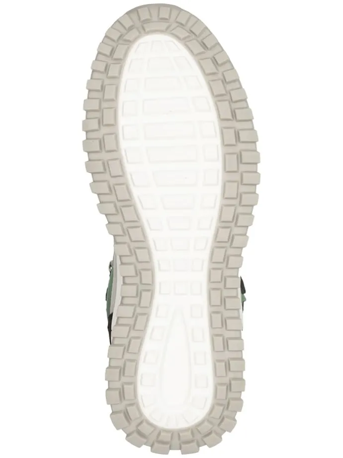 Leder-Winterboots "Eldfjall" in Grau/ Grün