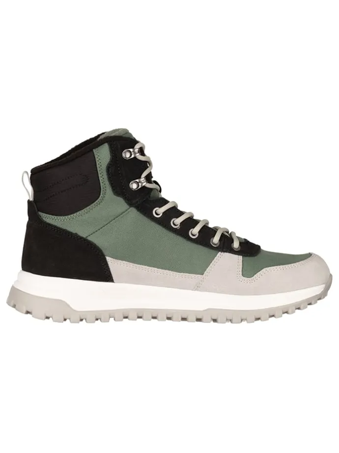 Leder-Winterboots "Eldfjall" in Grau/ Grün