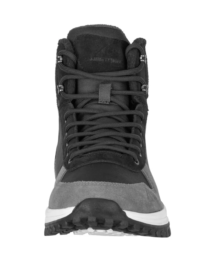Leder-Winterboots "Eldfjall" in Grau/ Schwarz