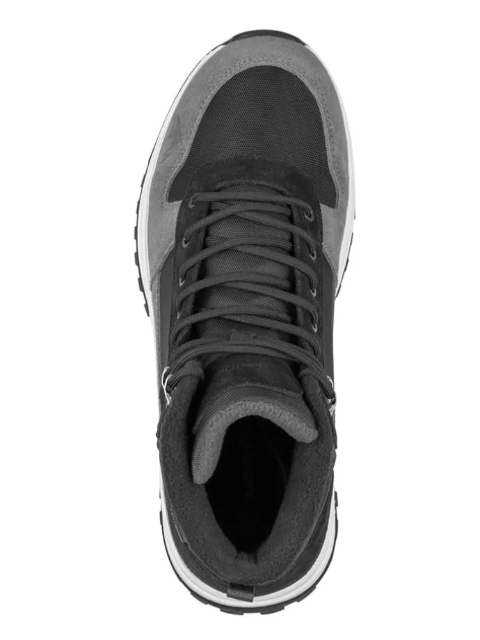 Leder-Winterboots "Eldfjall" in Grau/ Schwarz
