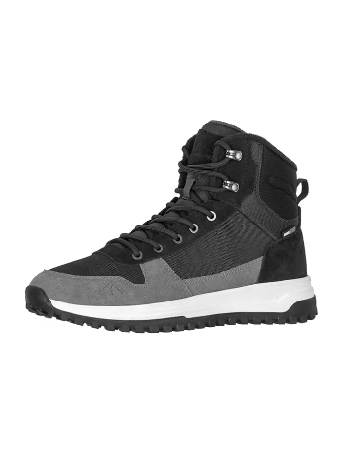 Leder-Winterboots "Eldfjall" in Grau/ Schwarz