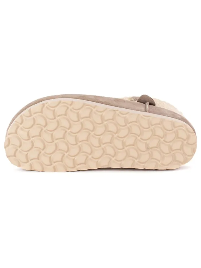 Leder-Winterboots in Beige