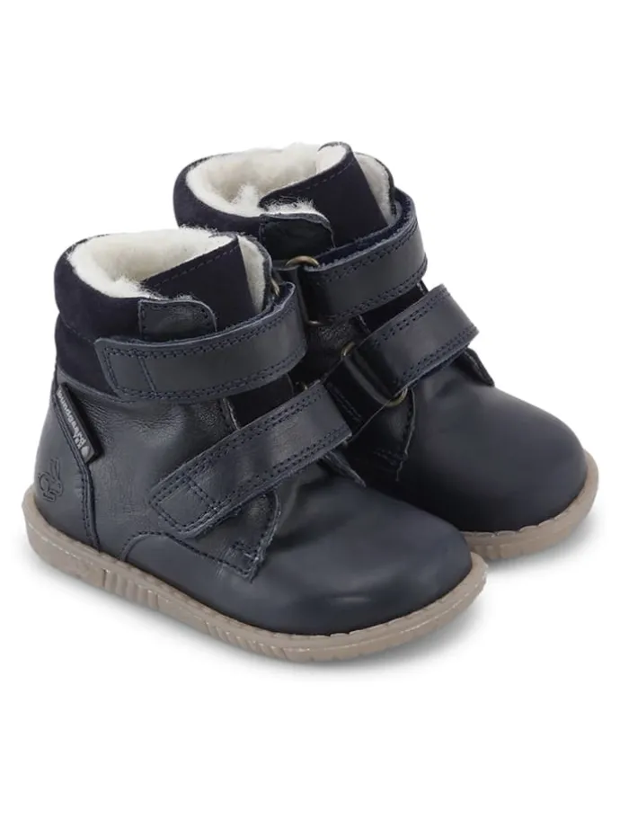 Leder-Winterboots "Rabbit" in Dunkelblau