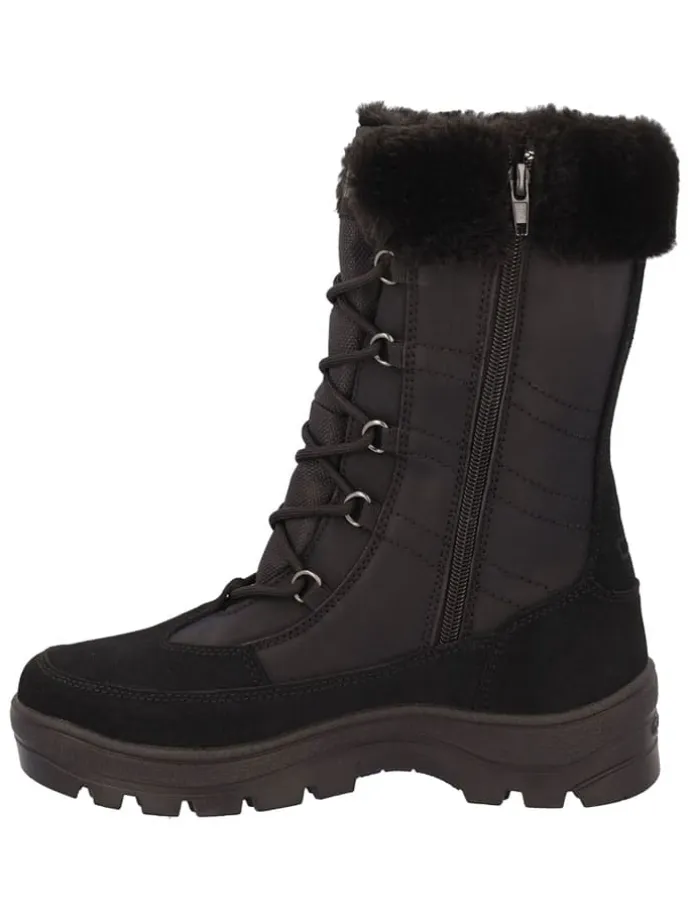 Leder-Winterstiefel "Rowenna" in Schwarz