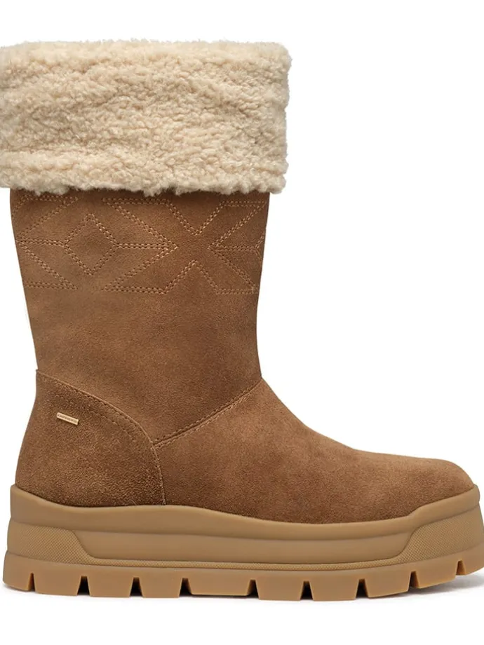 Leder-Winterstiefel "Spherica" in Hellbraun
