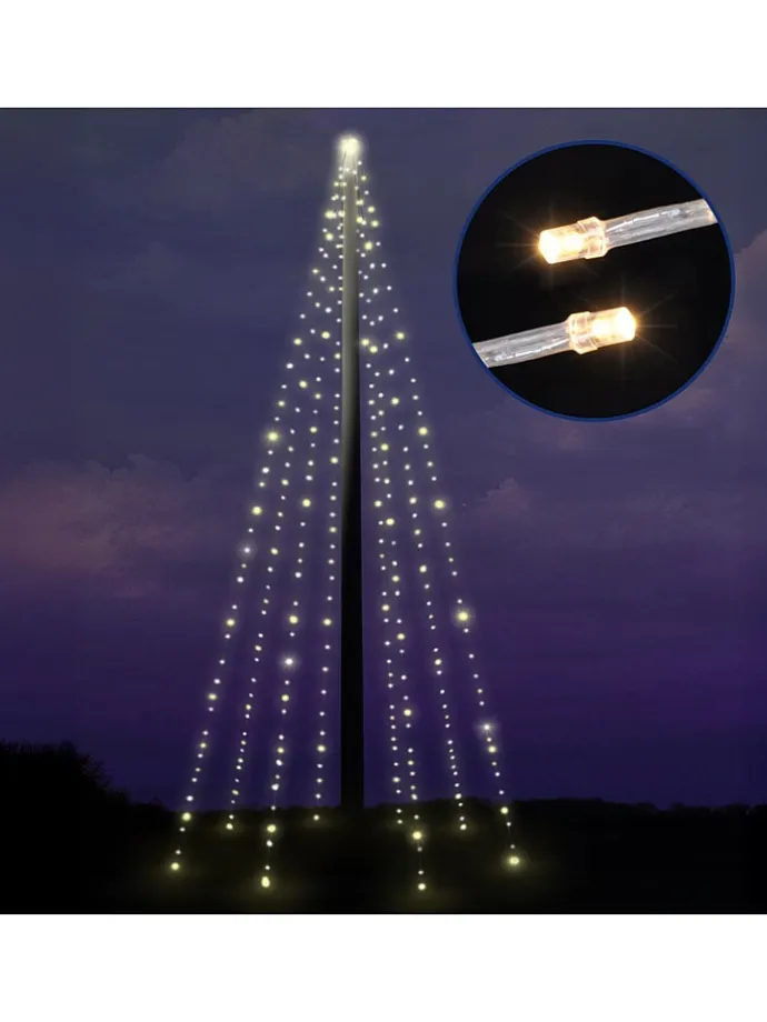 LED-Fahnenmast-Lichterkette - EEK G (A bis G) - (L)1000 cm