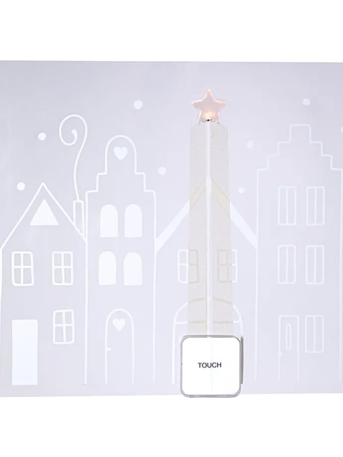 LED-Fensterdekoration "Windo" in Weiß/ Transparent - (B)22,5 x (H)21 cm