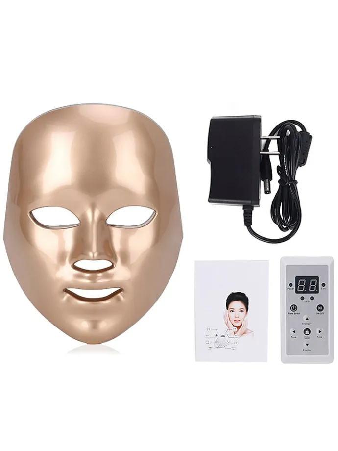 LED-Gesichtsmaske in Gold