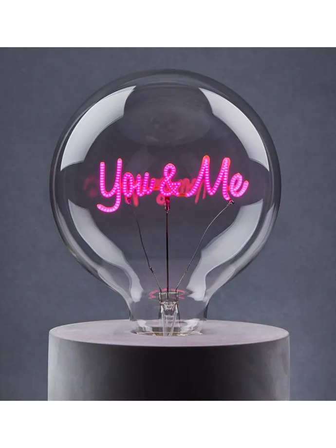 LED-Glühlampe BRIGHT LIGHT You & Me in Pink