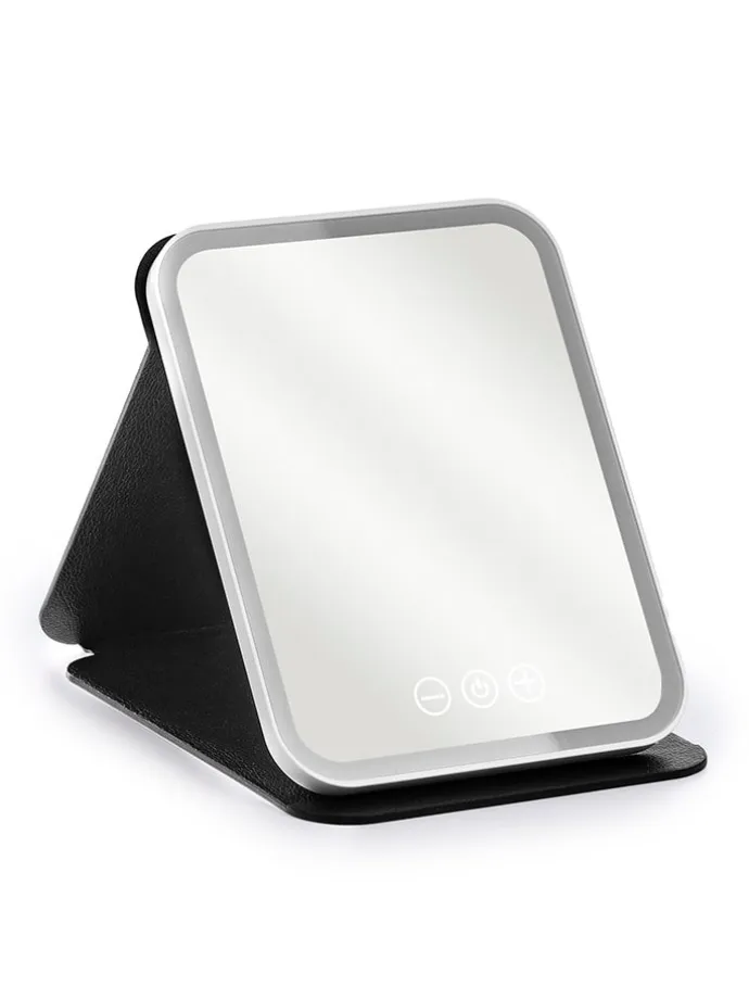 LED-Schminckspiegel in Schwarz