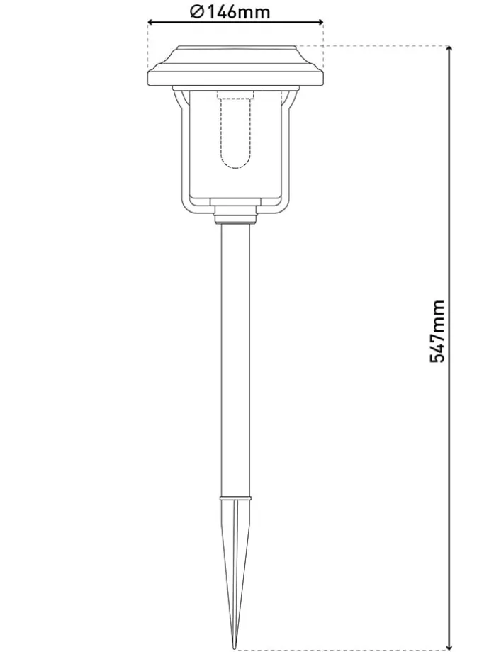 LED-Solar-Gartenstecker "Simon" in Schwarz - (B)14,6 x (H)54,7 cm