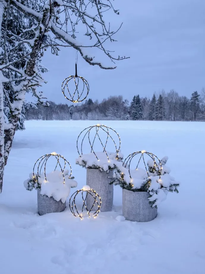 LED-Solar-Gartenstecker "Sphere" in Schwarz - (B)40 x (H)54 cm