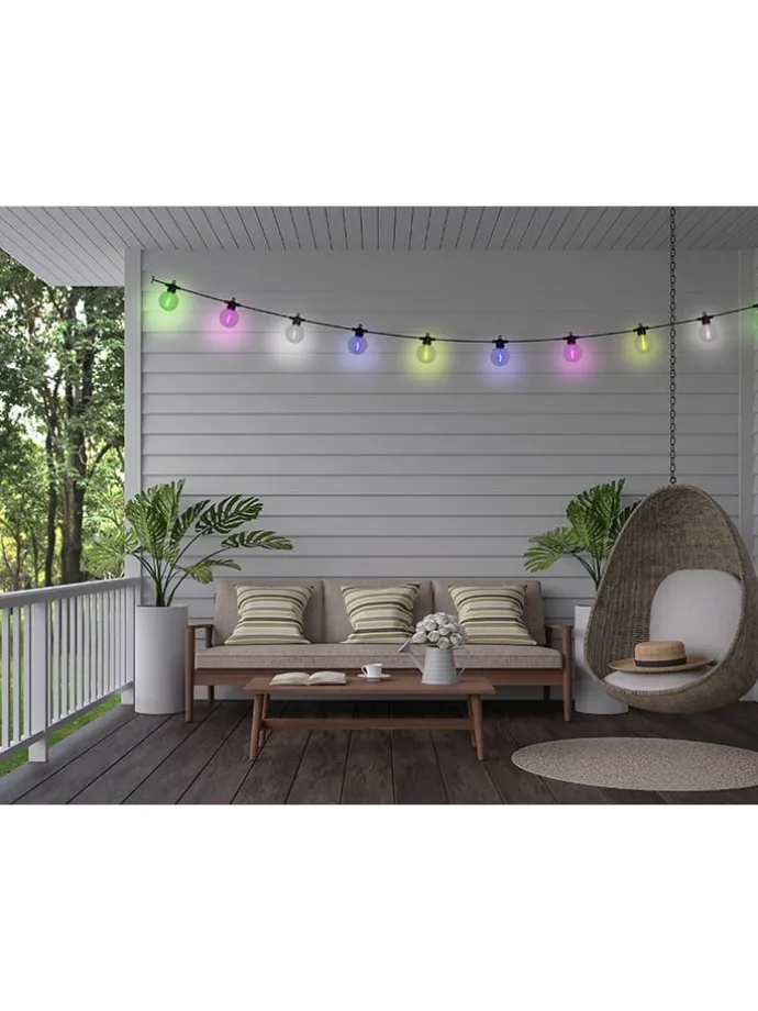 LED-Solar-Lichterkette "Cadena" in Schwarz/ Transparent - (L)1000 cm