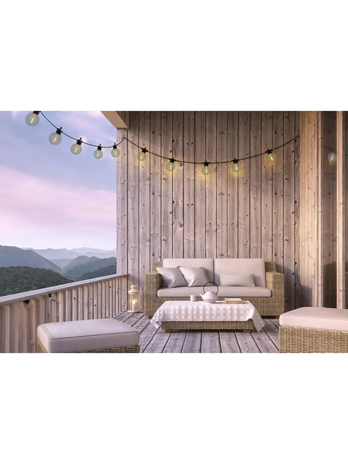 LED-Solar-Lichterkette "Cadena" in Schwarz/ Transparent - (L)1000 cm
