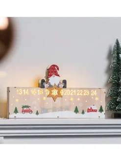 LED-Weihnachtskalender in Natur/ Bunt - (B)40 x (H)21 cm