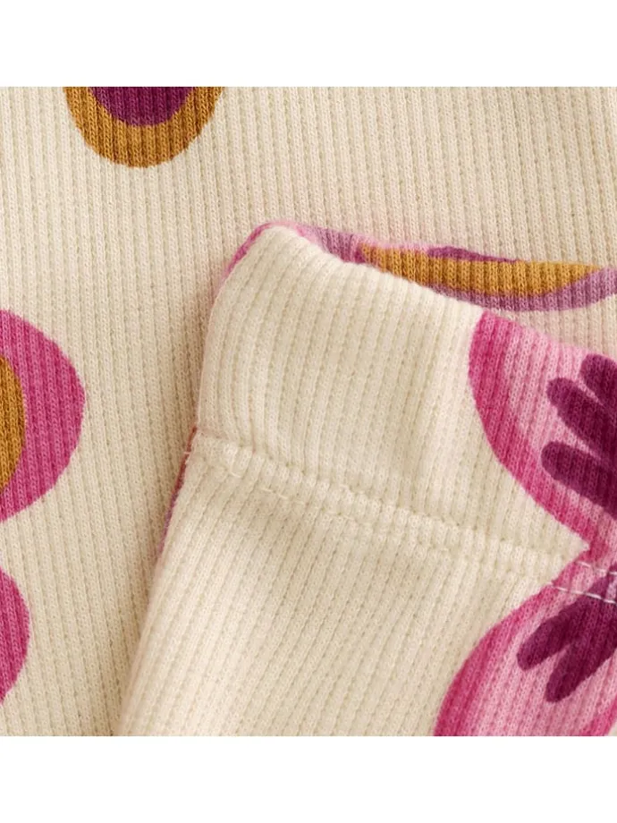 Leggings in Creme/ Pink