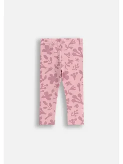 Leggings mit langem Hosenbein in gedämpftes Rosa