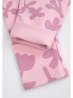 Leggings mit langem Hosenbein in gedämpftes Rosa