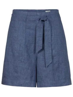 Leinen-Shorts in Dunkelblau