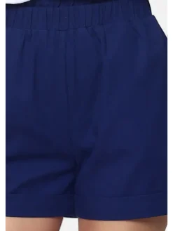 Leinen-Shorts in Dunkelblau