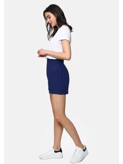 Leinen-Shorts in Dunkelblau