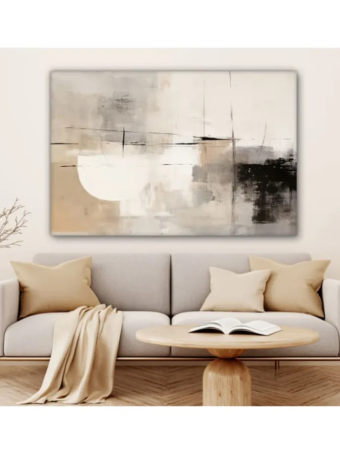 Leinwand bilder Abstrakte Kunst weiß schwarz (BxH)