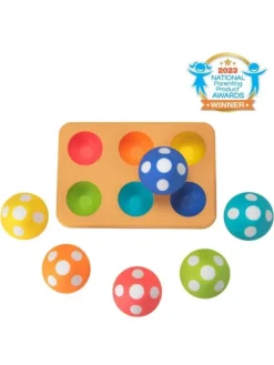 Lernspielzeug ab 1 Jahr mit 6 Pilzen - Farben, Zahlen & Emotionen lernen