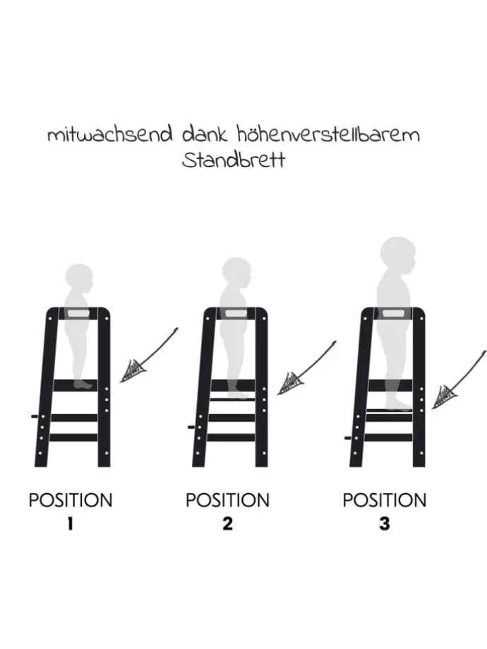 Lernturm / Kinderstuhl für Küche - Learn in schwarz