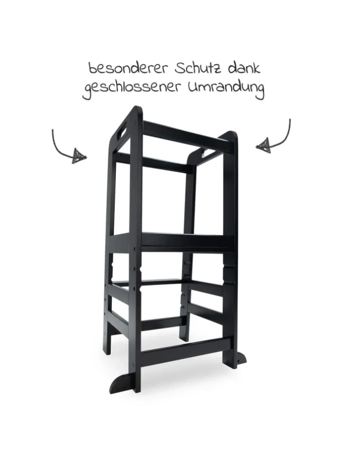 Lernturm / Kinderstuhl für Küche - Learn in schwarz
