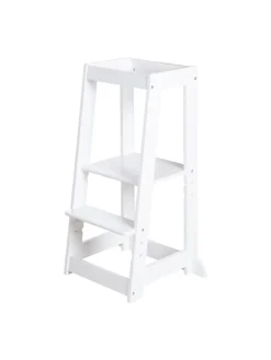 Lernturm Monti Step – sicherer Kinder-Tritthocker aus FSC-Holz - Weiß