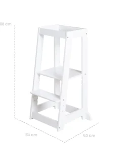 Lernturm Monti Step – sicherer Kinder-Tritthocker aus FSC-Holz - Weiß