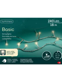 Lichterkette BASIC 240 LED 18 m, transparentes Kabel in warm weiß