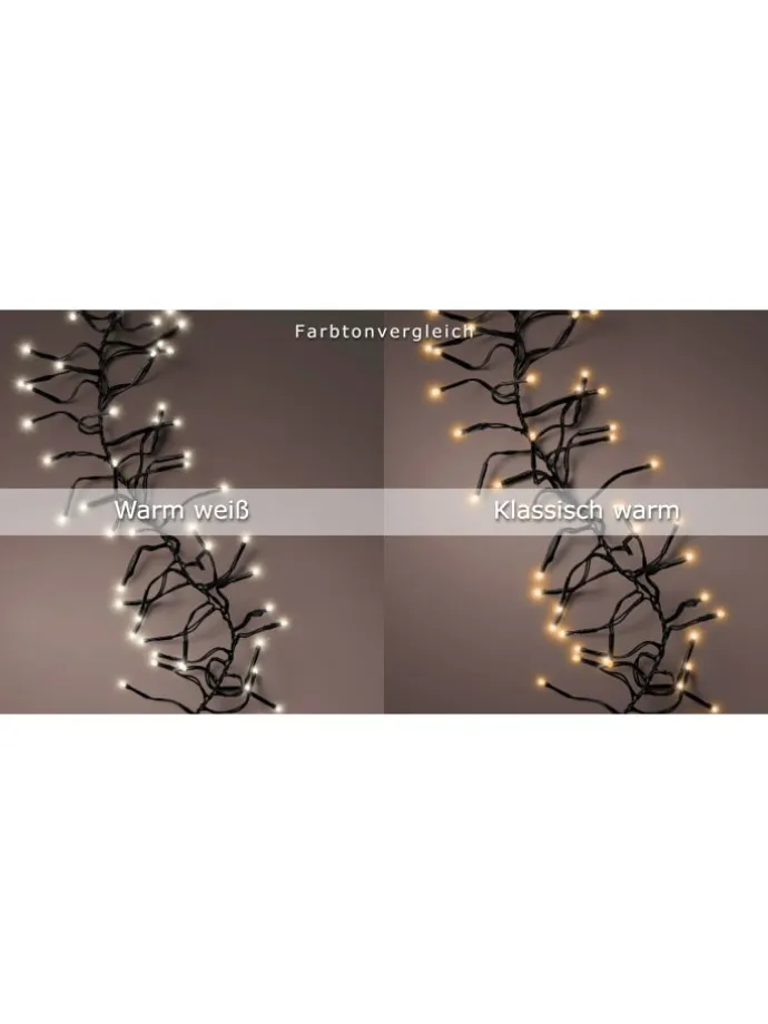 Lichterkette CLUSTER 1512 LED 14 m, schwarzes Kabel in klassisch warm