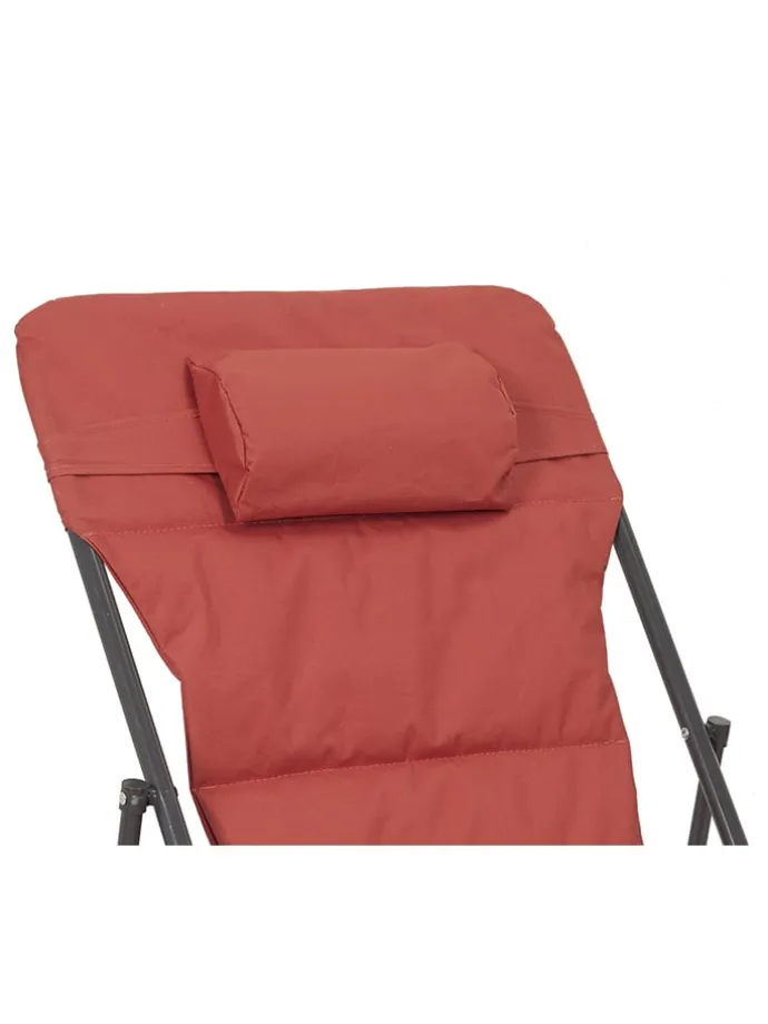 Liegestuhl "Corfou" in Rot - (B)55 x (H)89 x (T)81 cm